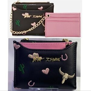 Betsey Johnson Black and Pink Wallet Set